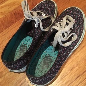 Navy floral vans, amazing condition!